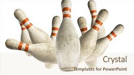  Presentation with bowling - PPT theme consisting of used vintage bowling pins falling background and a lemonade colored foreground