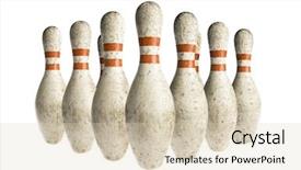  Presentation with bowling - Slide set enhanced with used vintage bowling pins isolated background and a lemonade colored foreground