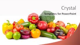  Presentation with fresh fruits vegetables - PPT layouts consisting of useful-and-fresh-vegetables background and a white colored foreground