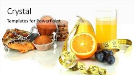  Presentation with chain - Presentation theme featuring useful and harmful food isolated background and a white colored foreground