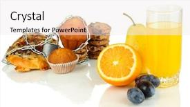  Presentation with food white layout - PPT theme with useful and harmful food isolated background and a white colored foreground