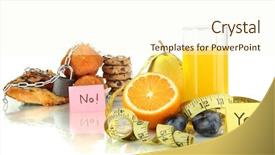  Presentation with fast food - Presentation theme enhanced with useful and harmful food isolated background and a  colored foreground