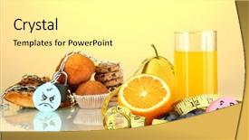  Presentation with chain - Amazing presentation theme having useful and harmful food backdrop and a white colored foreground