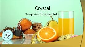  Presentation with fast food - Colorful theme enhanced with useful and harmful food backdrop and a  colored foreground