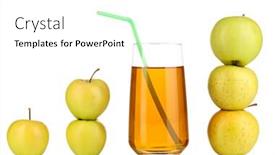  Presentation with juice - Amazing presentation design having useful-apple-juice-with-apples backdrop and a white colored foreground