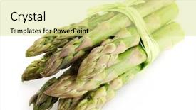  Presentation with asparagus - PPT layouts featuring useful asparagus isolated on white background and a blonde colored foreground