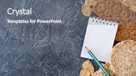  Presentation with dietary supplements - PPT theme with useful dietary crispbread flakes buckwheat background and a gray colored foreground