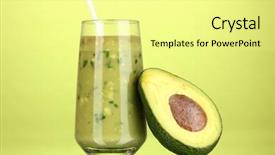  Presentation with fresh avocado - Amazing PPT theme having useful fresh avocado and half avocado on green background backdrop and a blonde colored foreground