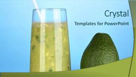  Presentation with fresh avocado - PPT theme consisting of useful fresh avocado on blue background background and a cool aqua colored foreground