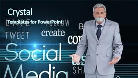  Presentation with composite - Colorful slide set enhanced with composite image of businessman gagged backdrop and a wine colored foreground