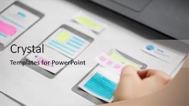  Presentation with web design - Colorful PPT theme enhanced with user interface and creating wireframe backdrop and a light gray colored foreground