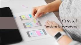  Presentation with web design - Colorful theme enhanced with user interface and creating wireframe backdrop and a soft green colored foreground