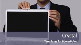  Presentation with quiz shows - Colorful slide deck enhanced with user manual - closeup businessman shows a stylish backdrop and a gray colored foreground