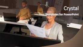  Presentation with developer - Amazing slide set having users - business deadline and technology concept backdrop and a  colored foreground