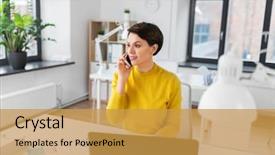  Presentation with tech design abstract technology - Theme having users - business technology and ui design background and a gold colored foreground