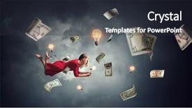  Presentation with imagination - Presentation theme with uses money - expanding the imagination mixed media background and a  colored foreground