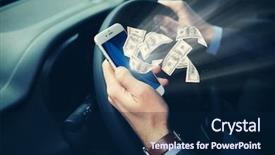  Presentation with driver - PPT layouts with uses money - financial concept man driver using background and a navy blue colored foreground