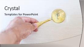  Presentation with magnifying glass - Beautiful slide deck featuring uses money - use a magnifying glass backdrop and a sky blue colored foreground