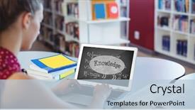  Presentation with composite - Audience pleasing PPT layouts consisting of using a computer with school backdrop and a light blue colored foreground