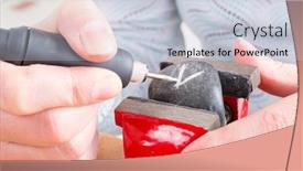  Presentation with speed - PPT theme with drill vise - using a high speed rotary background and a lemonade colored foreground