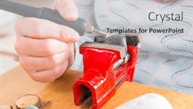  Presentation with speed - Presentation theme having drill vise - using a high speed rotary background and a light gray colored foreground