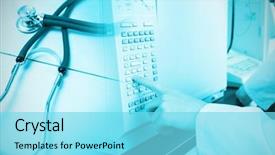  Presentation with science - Amazing slide deck having using a laboratory chamber furnace backdrop and a arctic colored foreground