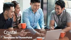  Presentation with two men on a judo - Slide deck enhanced with using a laptop while sharing background and a tawny brown colored foreground