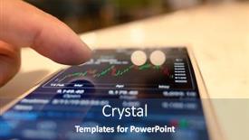  Presentation with market data - PPT theme enhanced with mobile device to check background and a ocean colored foreground