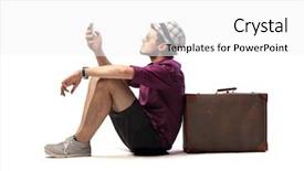  Presentation with suitcase - Beautiful theme featuring using a mobile phone backdrop and a white colored foreground