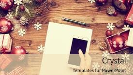  Presentation with touch screen virtual reality - PPT theme featuring using a touch screen smart background and a lemonade colored foreground