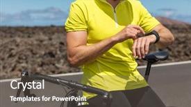  Presentation with gps - Cool new presentation with smartwatch during biking workout training backdrop and a gray colored foreground