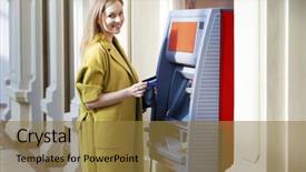  Presentation with atm - Amazing slides having using an automated teller machine backdrop and a gold colored foreground
