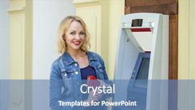  Presentation with account reciavable manage - Cool new slide deck with using an automated teller machine backdrop and a teal colored foreground