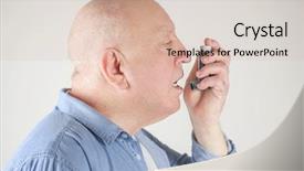  Presentation with inhaler - PPT layouts with using asthma inhaler on light background and a lemonade colored foreground