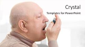  Presentation with inhaler - Amazing PPT layouts having using asthma inhaler on light backdrop and a white colored foreground