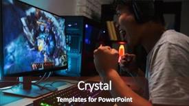  Presentation with virtual keyboard - Amazing PPT theme having using backlit colorful keyboard backdrop and a tawny brown colored foreground