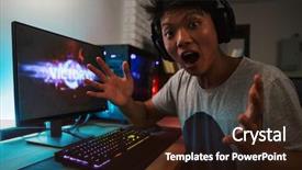  Presentation with virtual keyboard - Presentation theme enhanced with using backlit colorful keyboard background and a wine colored foreground