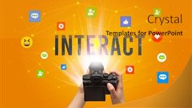  Presentation with social media camera - Beautiful slides featuring using-camera-to-capture-social backdrop and a gold colored foreground