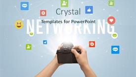  Presentation with social media camera - Presentation consisting of using-camera-to-capture-social background and a sky blue colored foreground