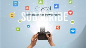  Presentation with social media camera - Slide deck enhanced with using-camera-to-capture-social background and a sky blue colored foreground