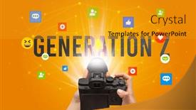  Presentation with social media camera - PPT theme enhanced with using-camera-to-capture-social background and a gold colored foreground