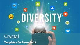  Presentation with social media camera - Presentation theme featuring using-camera-to-capture-social background and a teal colored foreground