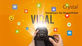  Presentation with social media camera - PPT layouts with using-camera-to-capture-social background and a gold colored foreground