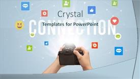  Presentation with social media camera - Presentation theme enhanced with using-camera-to-capture-social background and a sky blue colored foreground