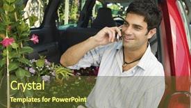  Presentation with nursery plant - Colorful presentation theme enhanced with using cell phone at plant backdrop and a  colored foreground