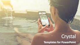  Presentation with hot spring - Audience pleasing theme consisting of using cellphone at the hot backdrop and a coral colored foreground