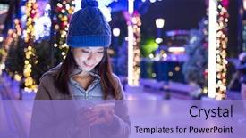  Presentation with mastermind 3d rendering text - PPT layouts featuring using cellphone for text message background and a light blue colored foreground