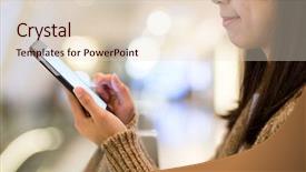  Presentation with middle east dubai mall shopping - Colorful theme enhanced with using cellphone in shopping mall backdrop and a  colored foreground