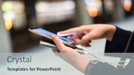  Presentation with rail - Presentation theme having using-cellphone-in-the-rail background and a light gray colored foreground