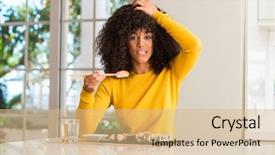  Presentation with generational african american culture and food - Beautiful slides featuring using chopsticks at home stress backdrop and a coral colored foreground